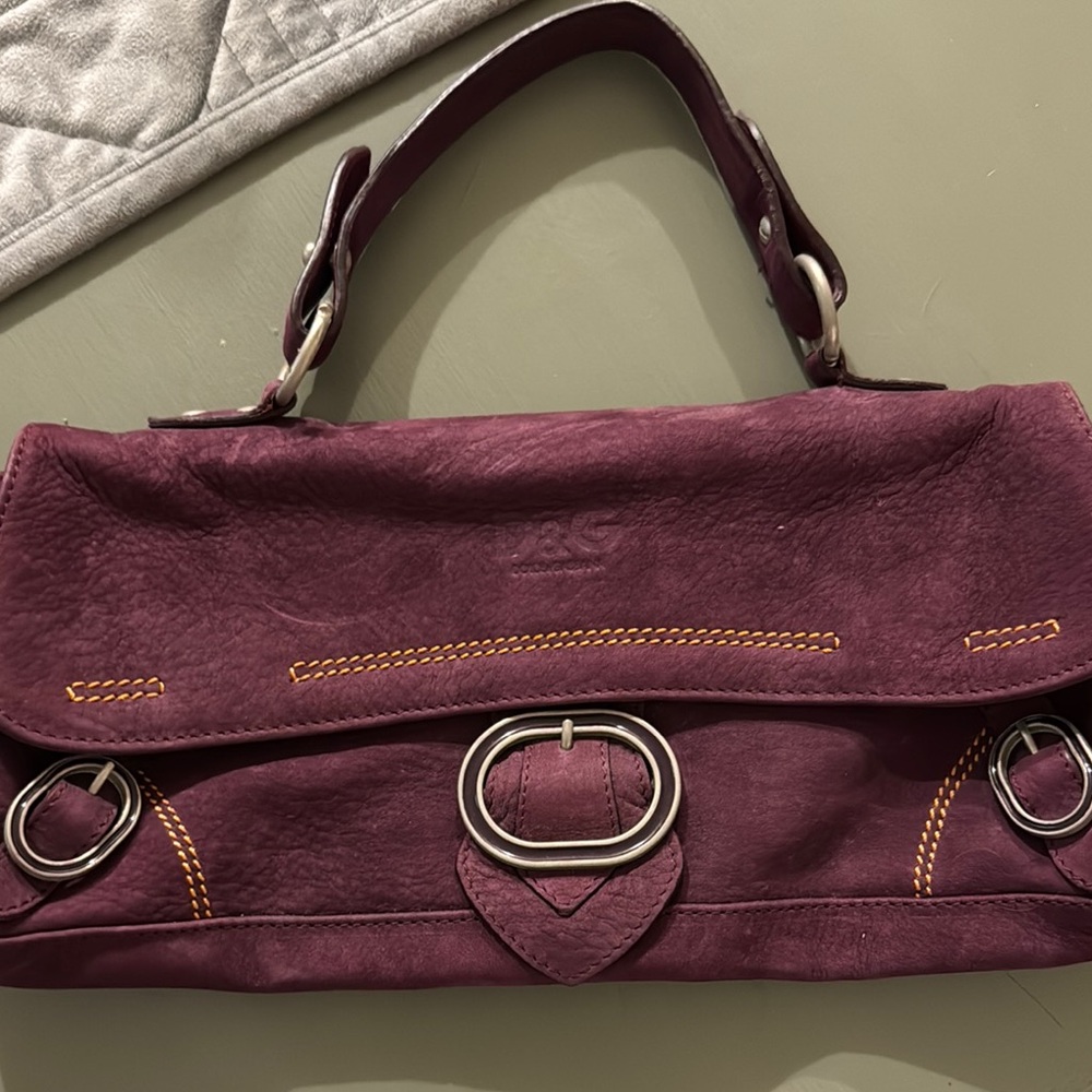 Dolce & Gabbana Purple Shoulder Bag with Luxurious Suede Texture